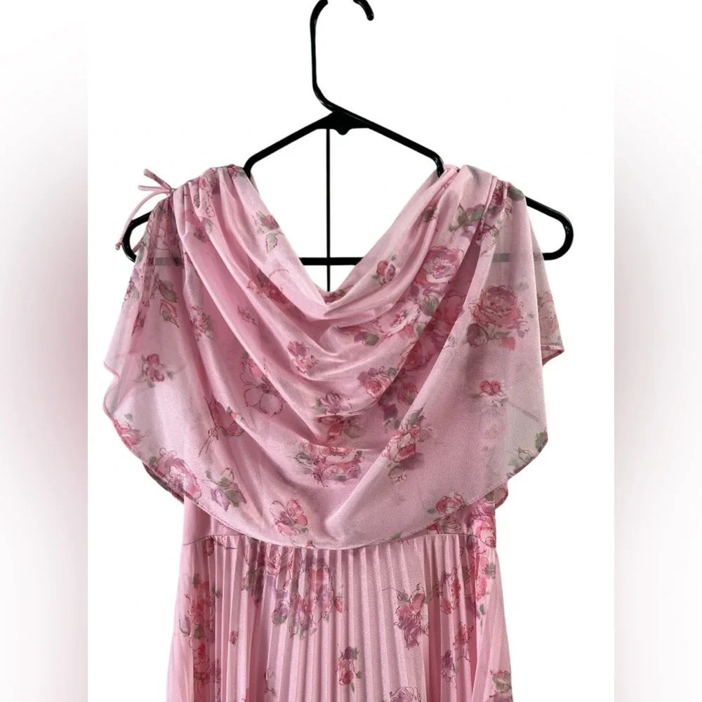 Pink floral formal long dress - Picture 2 of 5